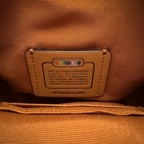 Coach Mini Dempsey Bucket Bag In Signature Jacquard With Rainbow Stripe - Picture 7 of 9